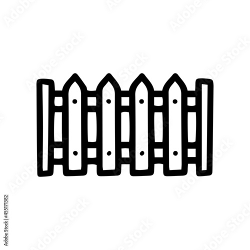 wooden fence black line vector doodle simple icon