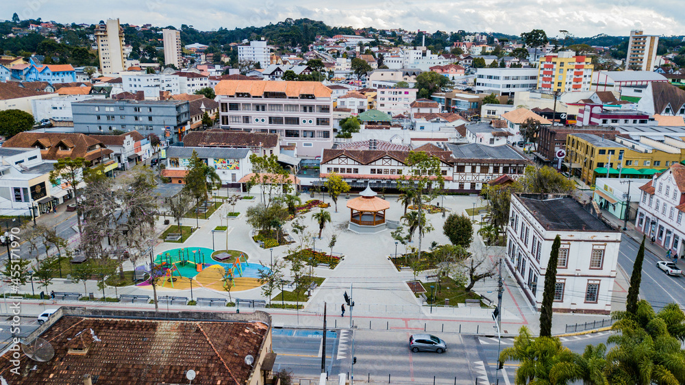 São Bento do Sul SC - Aerial view of downtown São Bento do Sul, Santa Catarina