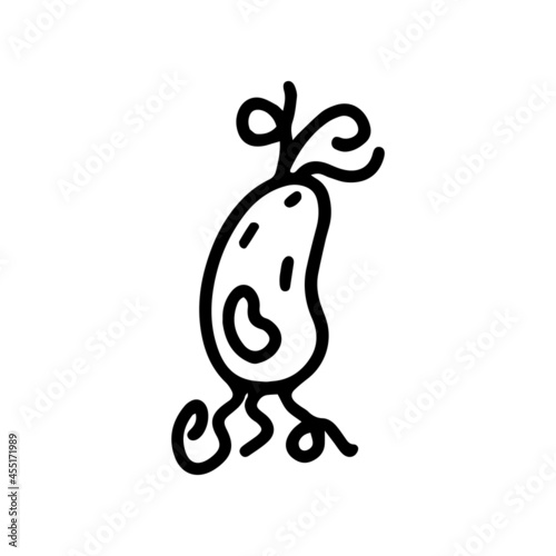 salmonella black line vector doodle icon design