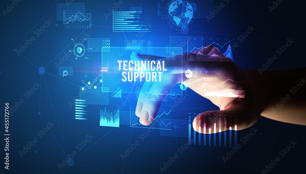hand touching digital button, modern technology concept hand touching digital button, modern technology concept