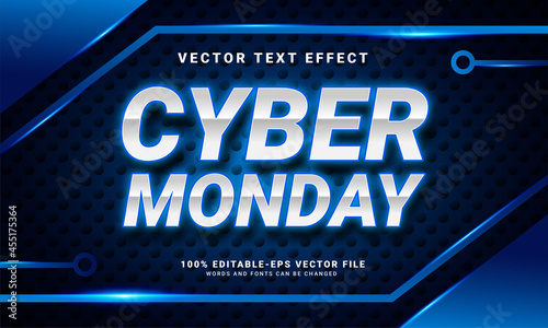 Cyber monday editable text effect suitable for cyber monday themed events.