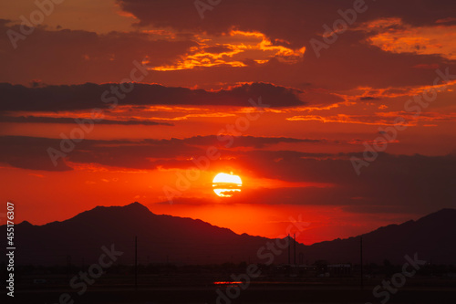 sunset in the city