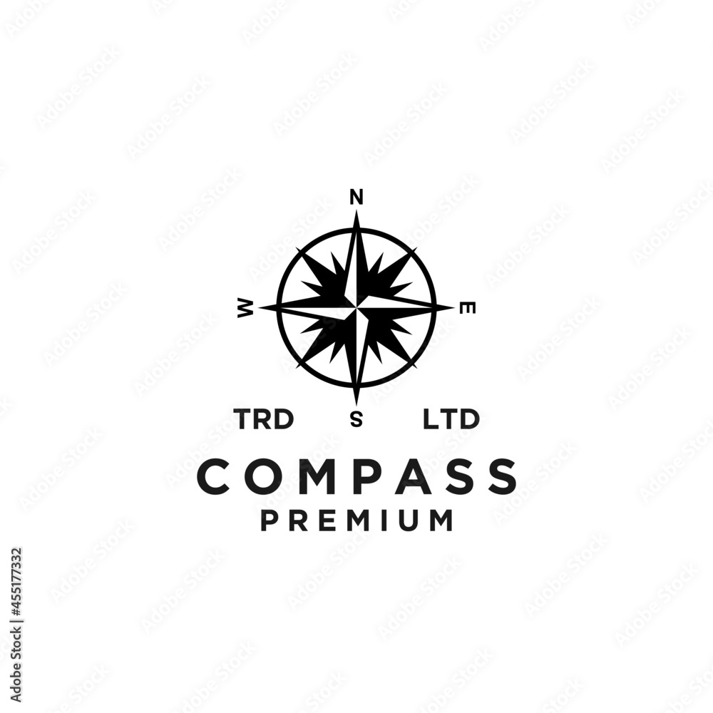 Premium compass vector black logo icon design Premium compass vector black logo icon design