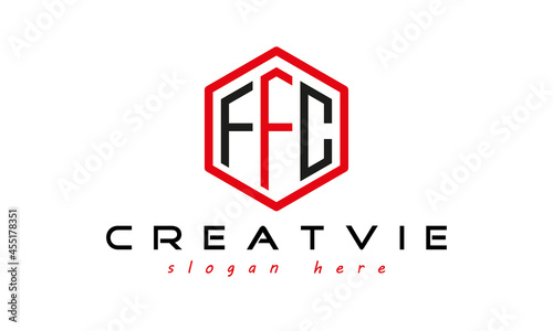 letters logo, letters FFC modern unique minimalist creative polygon logo design, vector template photo