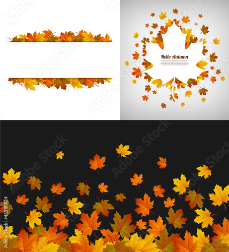 Fall background collection. Autumn leafs. Vector illustration