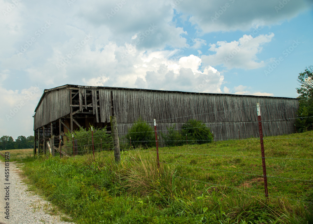 old barn in the field