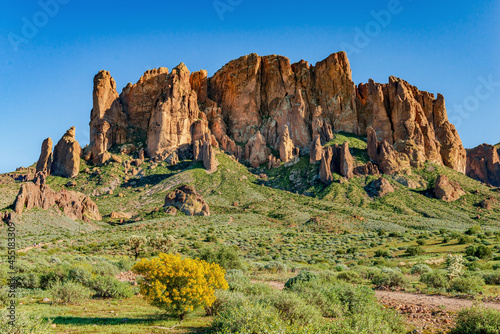 Desert mountains in spring photo