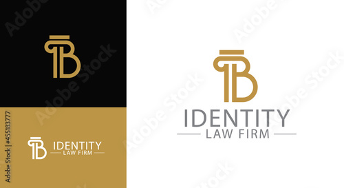Vector greek column letter B logo design for lawyer business identity.