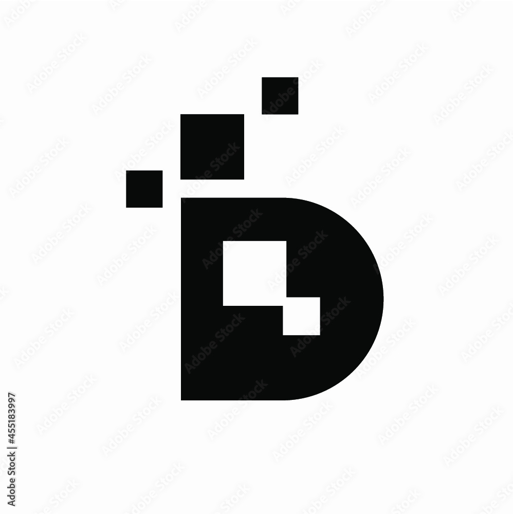 B Letter digital technology computer logo vector image B Letter digital technology computer logo vector image