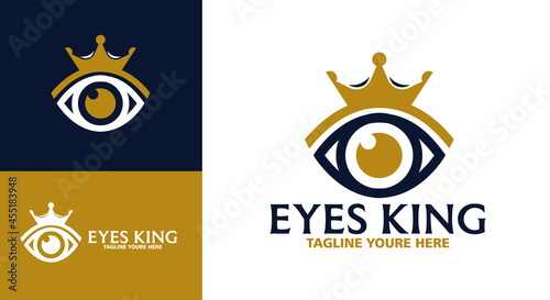 King Eyes logo template, eye with crown is elegant and modern.