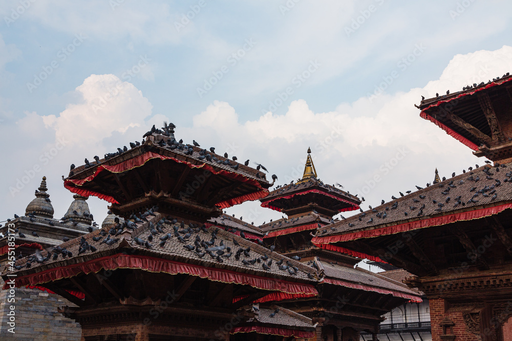 ネパール　カトマンズのダルバール広場に建つヒンドゥー教のジャガンナート寺院
