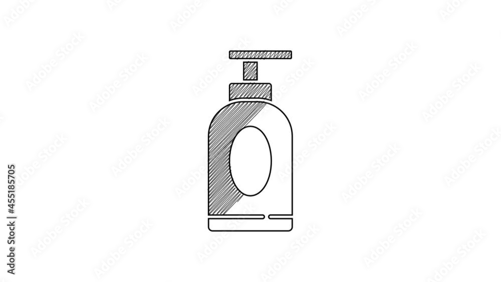 Black line Cream or lotion cosmetic tube icon isolated on white background. Body care products for men. 4K Video motion graphic animation Black line Cream or lotion cosmetic tube icon isolated on white background. Body care products for men. 4K Video motion graphic animation