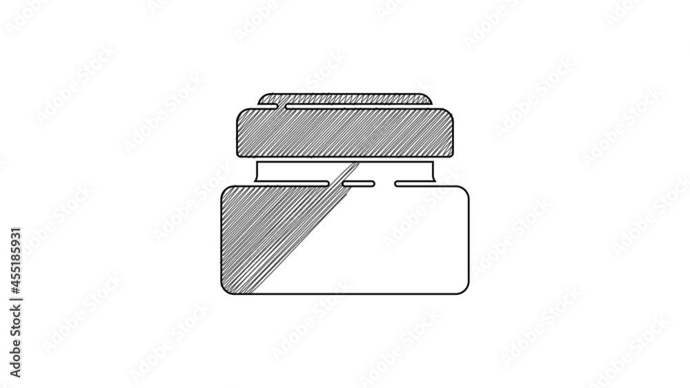 Black line Cream or lotion cosmetic tube icon isolated on white background. Body care products for men. 4K Video motion graphic animation Black line Cream or lotion cosmetic tube icon isolated on white background. Body care products for men. 4K Video motion graphic animation