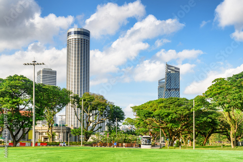View of skyscrapers and other modern buildings of Singapore