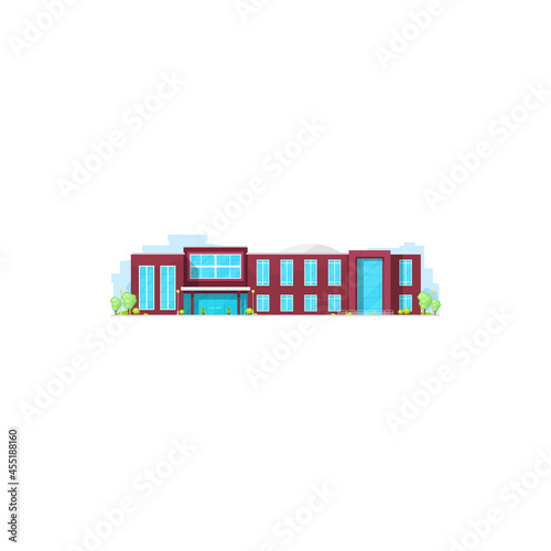 School college, university campus building, flat vector icon of education house. Schoolhouse or preschool academy, and student study center, high school or university college building