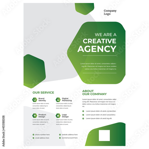 Hexa Green Business Flyer Template