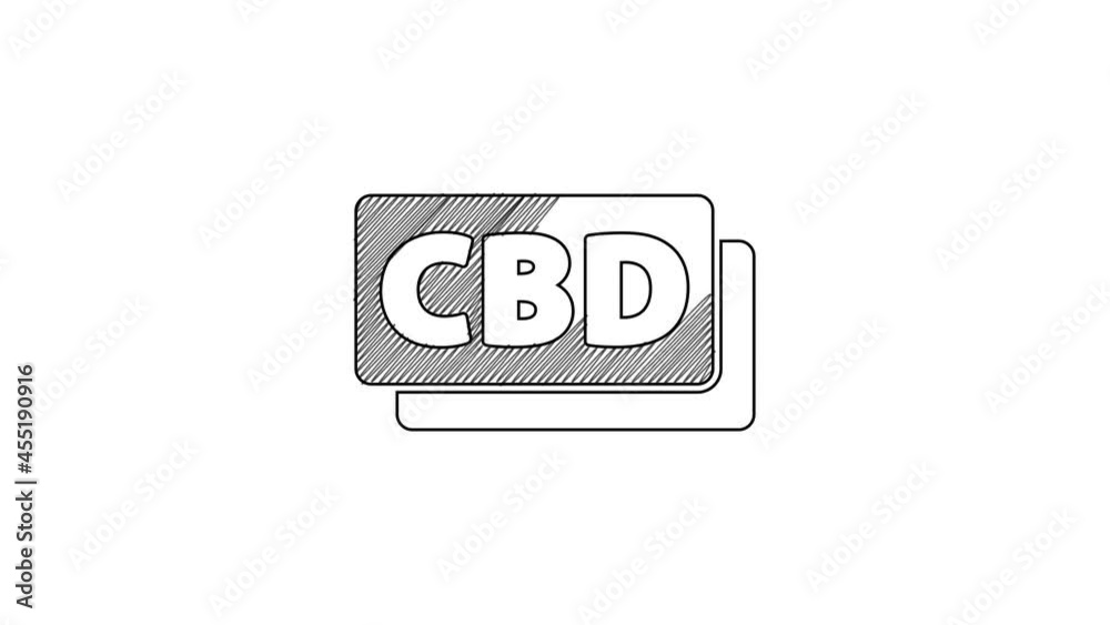 Black line Cannabis molecule icon isolated on white background. Cannabidiol molecular structures, THC and CBD formula. Marijuana sign. 4K Video motion graphic animation Black line Cannabis molecule icon isolated on white background. Cannabidiol molecular structures, THC and CBD formula. Marijuana sign. 4K Video motion graphic animation