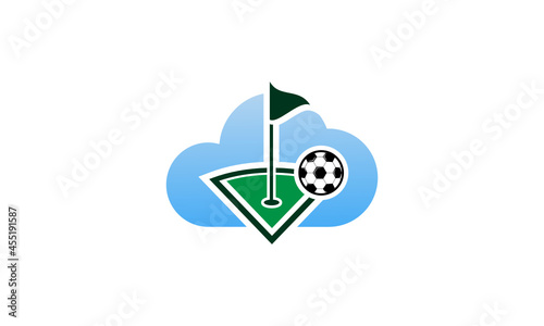 Cloud soccer football field Abstract Logo icon company Design Vector.svg