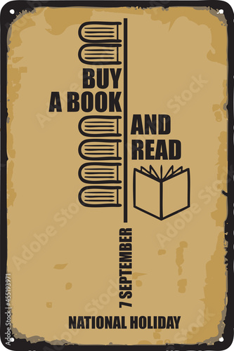 Vintage sign Buy a Book Day