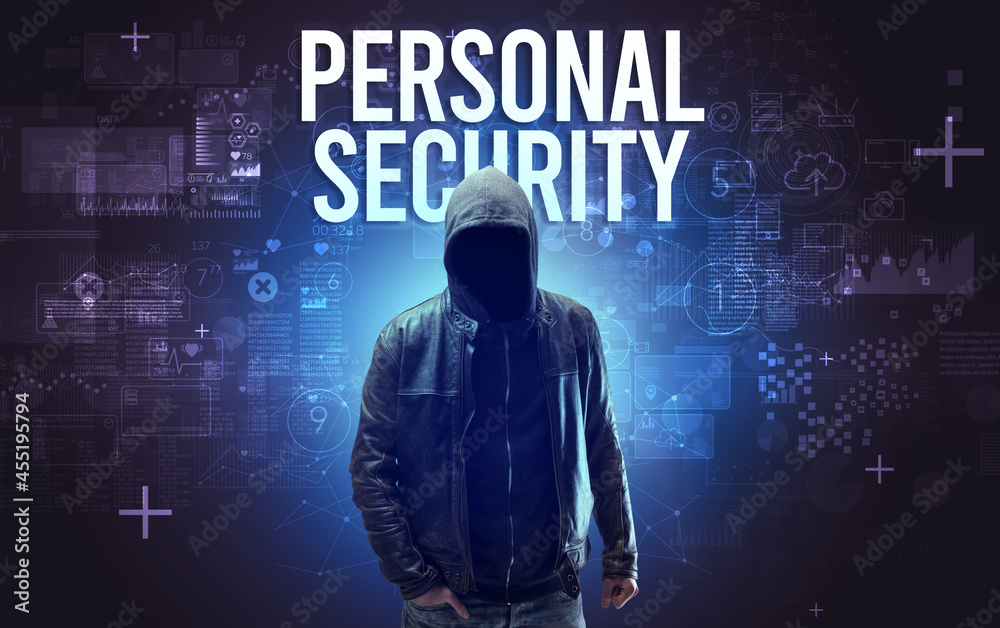 Faceless man with online security concept Faceless man with online security concept
