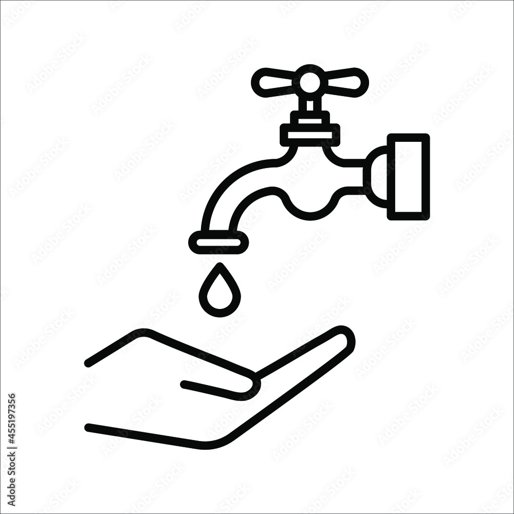 Wash your hands mandatory icon flat. Vector illustration on white background. color editable Wash your hands mandatory icon flat. Vector illustration on white background. color editable