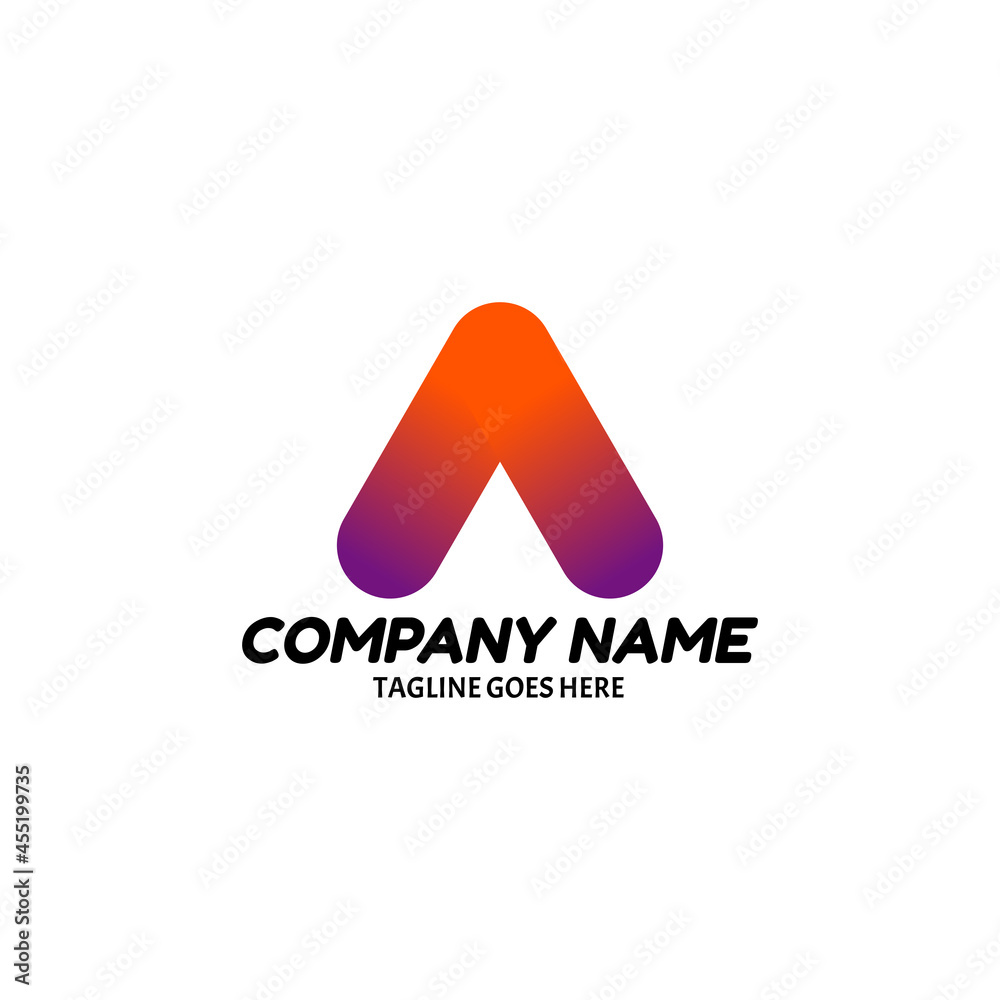 Flat logo simple presentation colorful side template company name Flat logo simple presentation colorful side template company name