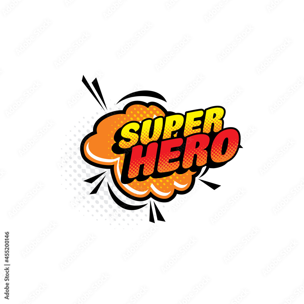 Super hero comic halftone bubble isolated vector icon. Cartoon pop art speech balloon, retro cloud blast explosion with dotted pattern. Superhero vintage sound symbol Super hero comic halftone bubble isolated vector icon. Cartoon pop art speech balloon, retro cloud blast explosion with dotted pattern. Superhero vintage sound symbol