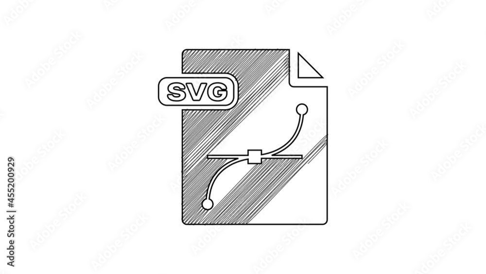 Black line SVG file document. Download svg button icon isolated on ...