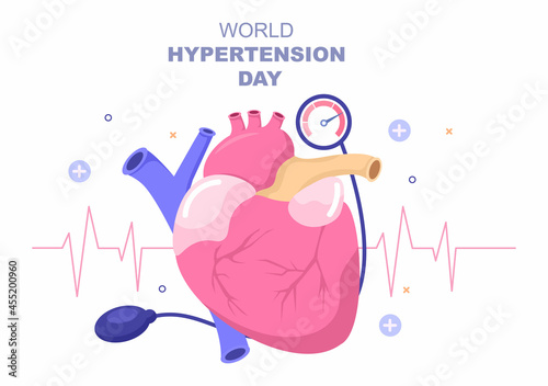 World Hypertension Day Vector illustration Commemorated Every May 17 to Symptoms and Prevention Blood Pressure Health for Background, Poster, Brochure