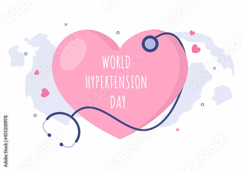 World Hypertension Day Vector illustration Commemorated Every May 17 to Symptoms and Prevention Blood Pressure Health for Background, Poster, Brochure
