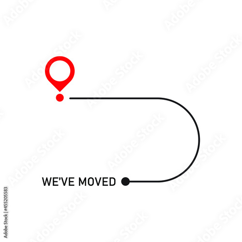 We moved icon with pin. vector illustration