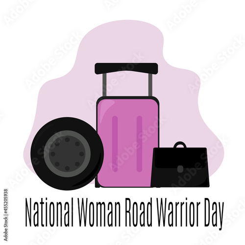 National Woman Road Warrior Day, idea for poster, banner or postcard