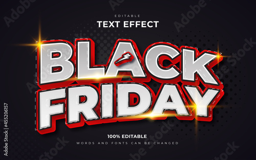 Black friday 3d editable text effects style