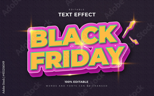 Black friday retro editable text effect stlye template