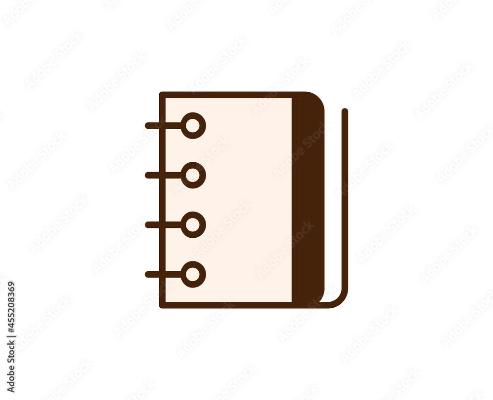 Notebook line icon. Vector symbol in trendy flat style on white background. Office sing for design. Notebook line icon. Vector symbol in trendy flat style on white background. Office sing for design.