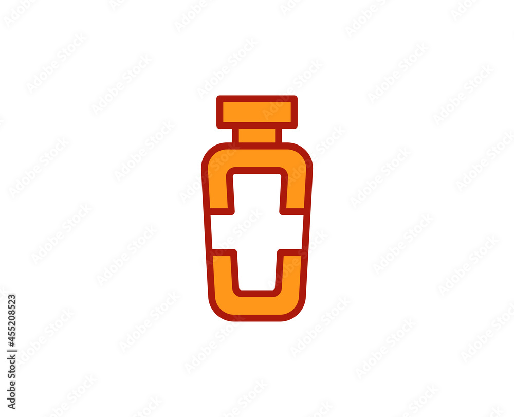 Fototapeta premium Sunscreen line icon. Vector symbol in trendy flat style on white background. Travel sing for design.