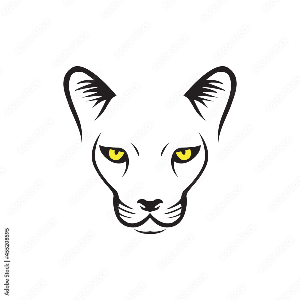 Obraz premium HEAD LION TIGER CHEETAH MASCOT LOGO SYMBOL VECTOR ILLUSTRATION DESIGN