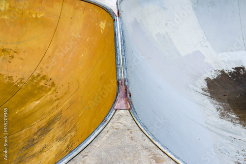 close up of urban colors of skate park