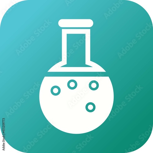 Unique Chemical Flask Vector Glyph Icon photo