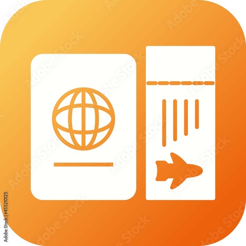 Unique Ticket And Passport Vector Glyph Icon
