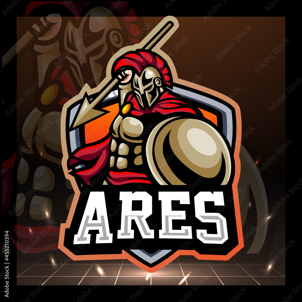 Ares greek mascot logo design