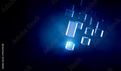 Glowing cubes. Innovation and creativity concept.