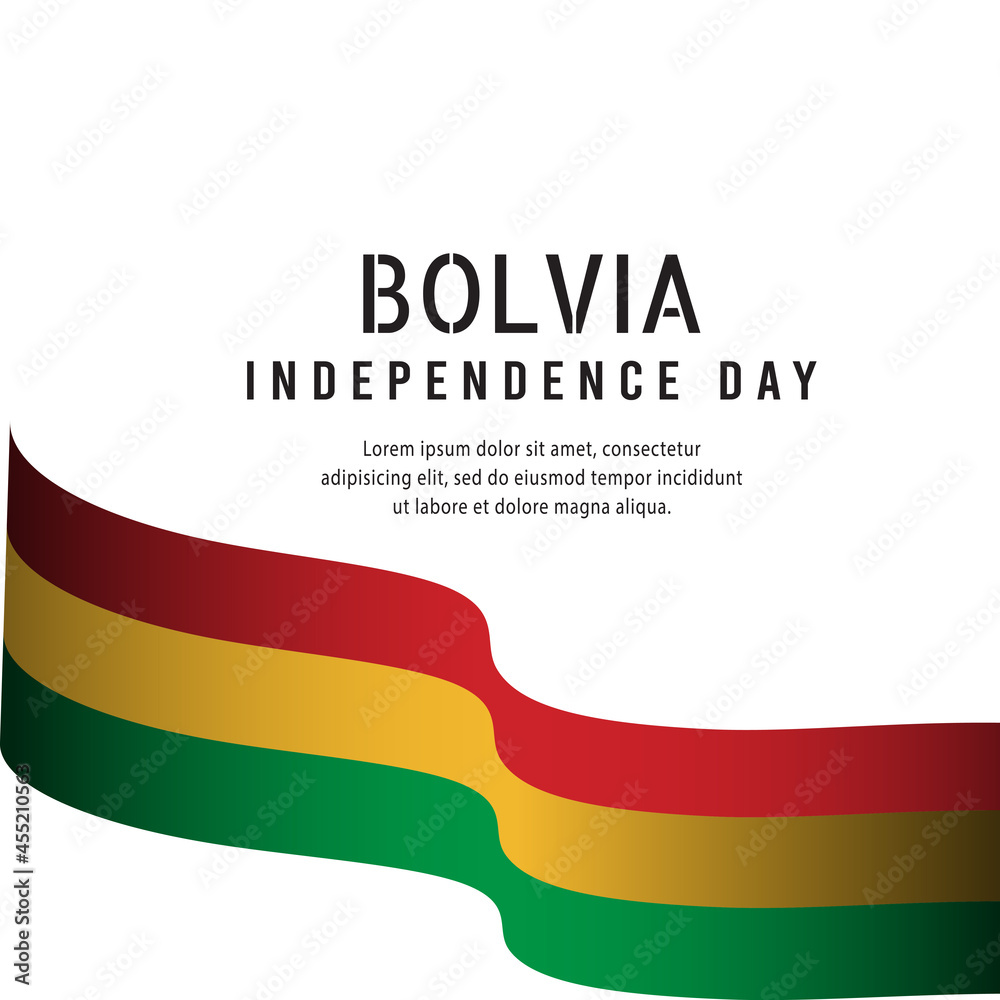 Fototapeta premium Happy independence day of Bolivia. template, background. Vector illustration