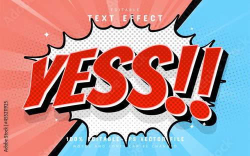 Yes text, comic text effect