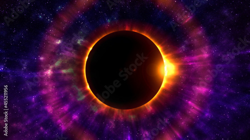 Ringed solar eclipse. Elements of solar eclipse