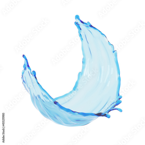 3d realistic water splashes isolated on a white background