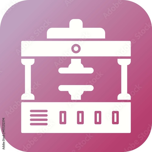 Unique Machine Press Vector Glyph Icon