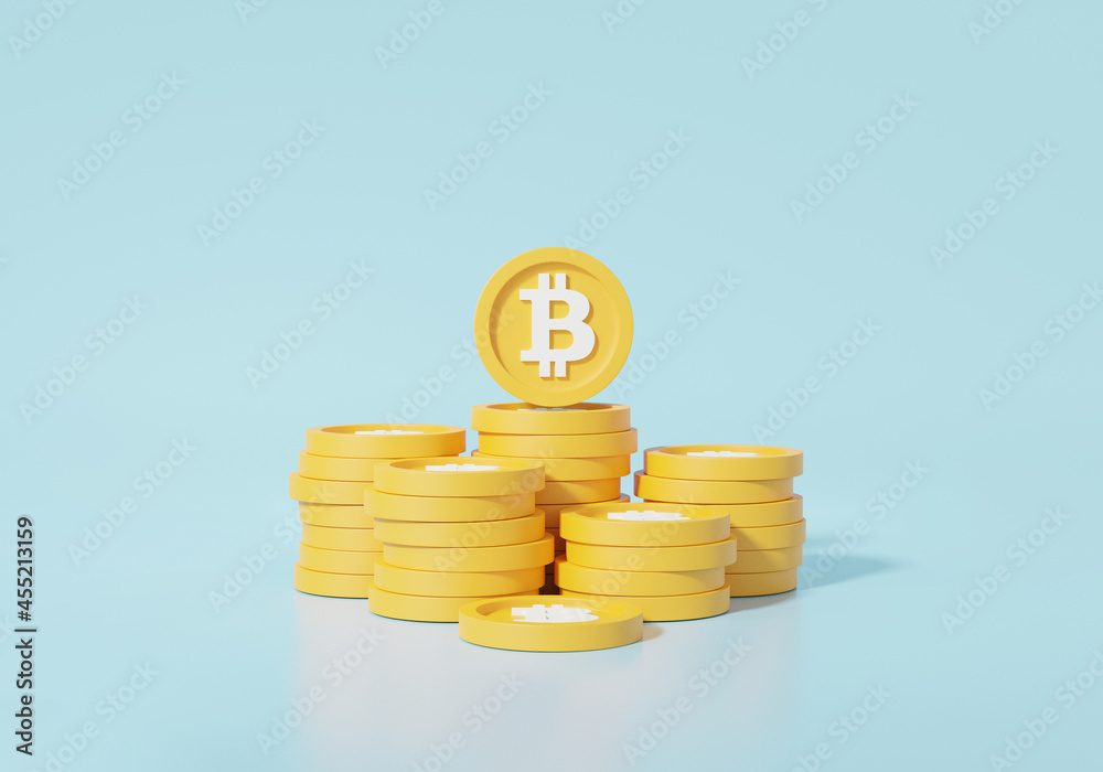 Blockchain technology, coins Bitcoin Cryptocurrency concept. or ...