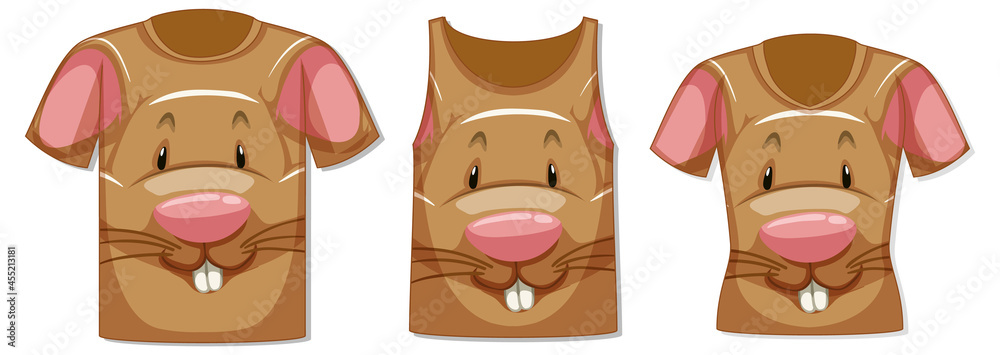 Fototapeta premium Different types of tops with rat pattern