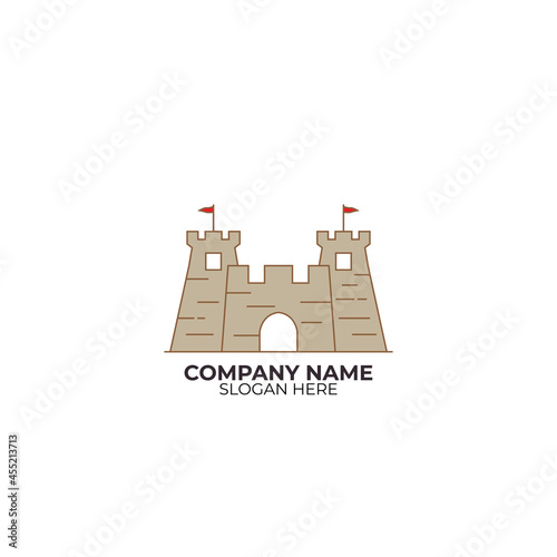 CASTLE  FORT  KINGDOM  LOGO  SYMBOL  ILLUSTRATION  VECTOR  DESIGN  MINIMALIST